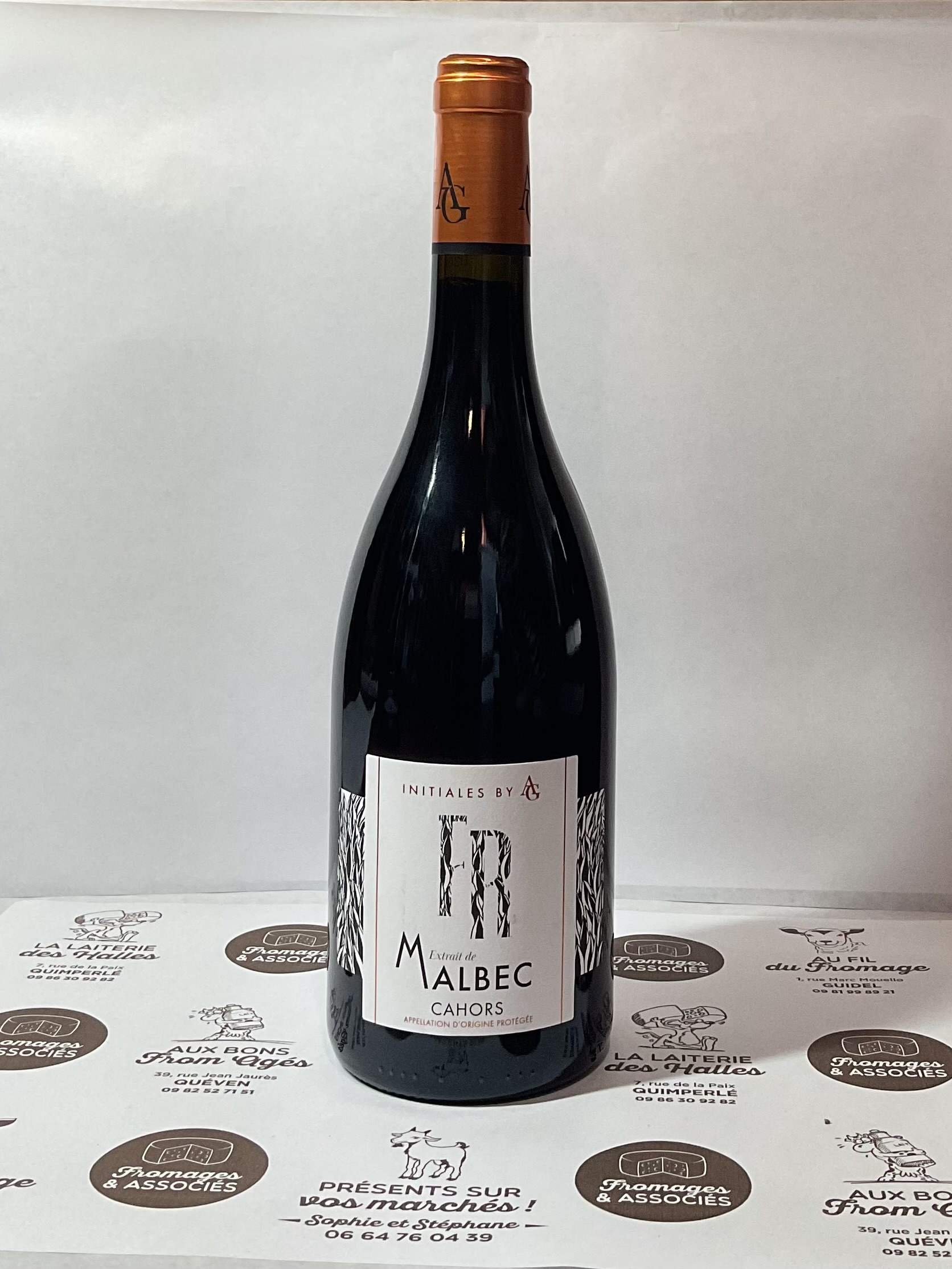 bouteille de vin rouge Initiales Cahors Alain Gayrel 2019