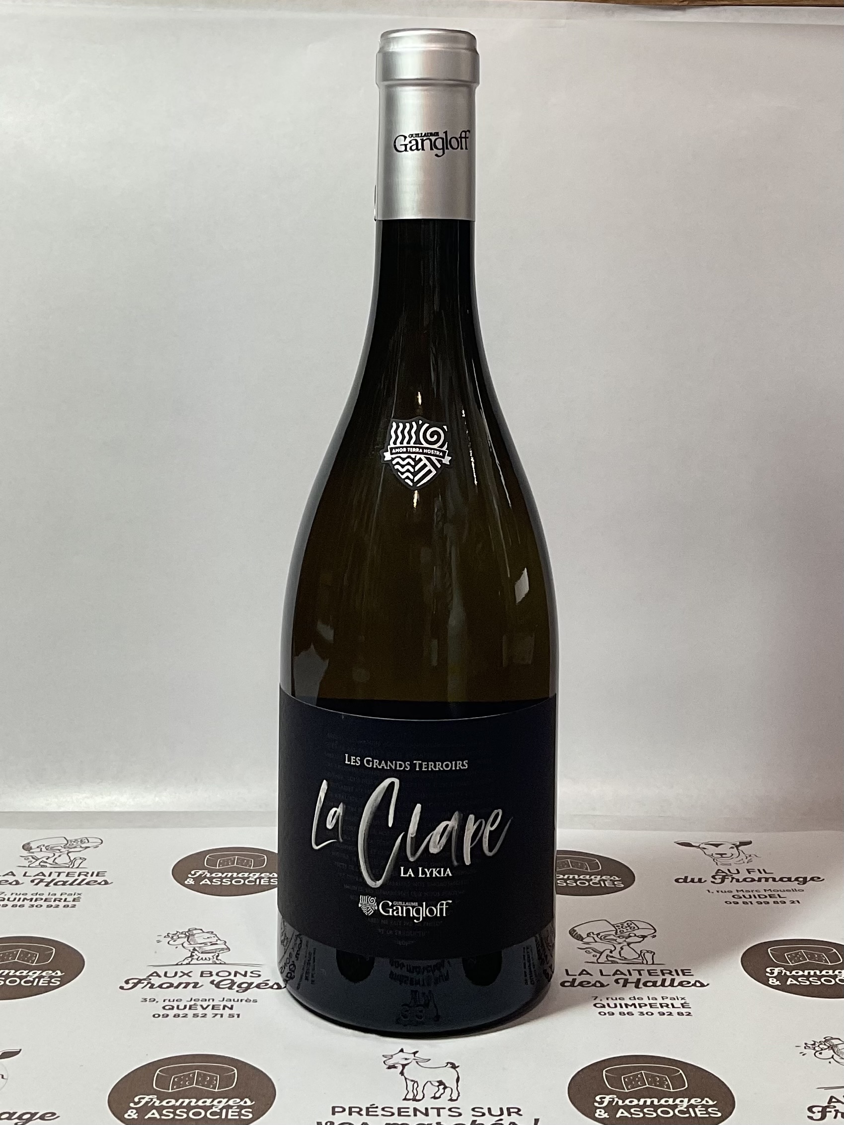 bouteille de vin blanc La Clape Lykia gangloff 2019