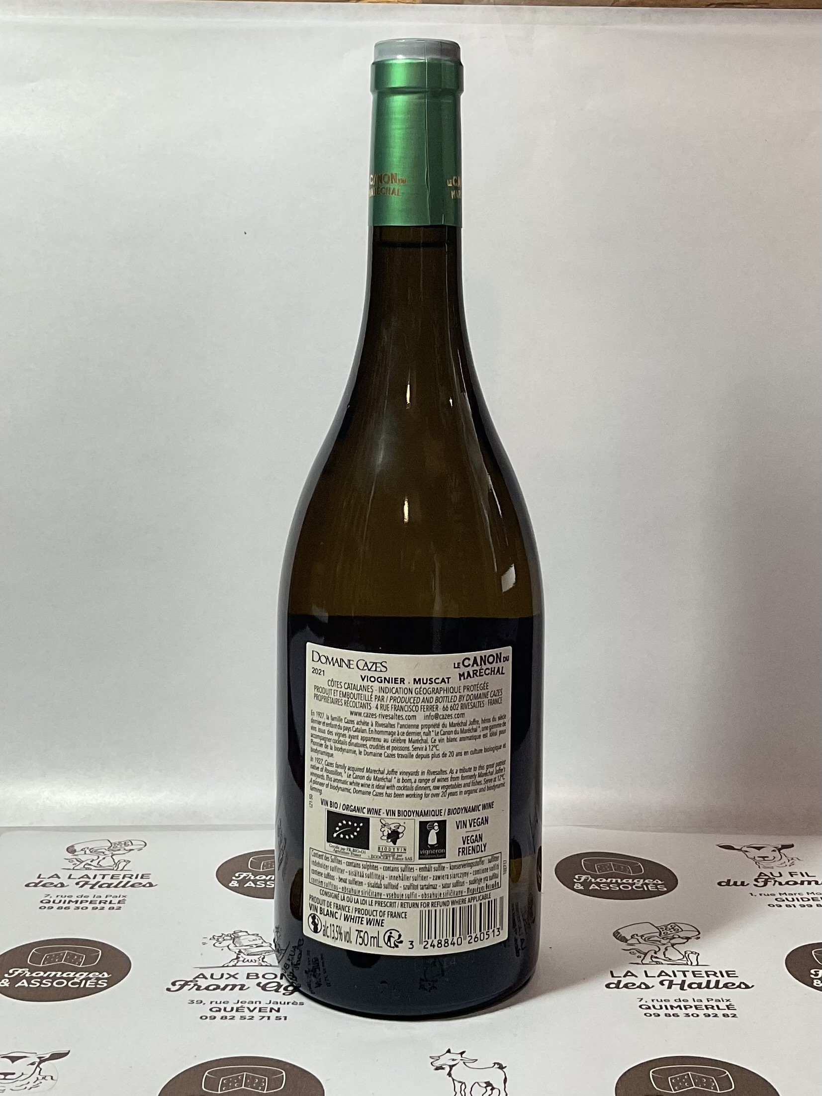 bouteille de vin blanc Le Canon du Maréchal, Cazes 2021